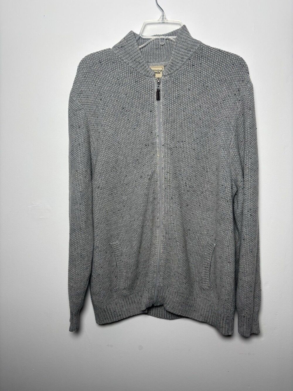 Scandia Woods Men’s L Full Zip Gray Cardigan Sweater Collegiate Grandpacore